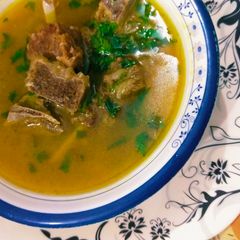 A picture of Mutton yakhni.