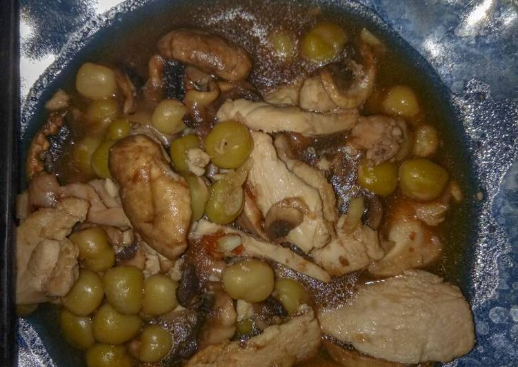 Resep Ayam tumis jamur kancing dan kacang polong saos mentega, Lezat