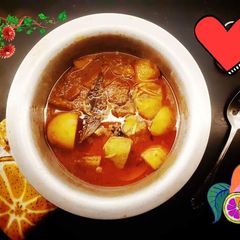 Karachi Daigi Aloo Gosht A picture of Karachi Daigi Aloo Gosht.