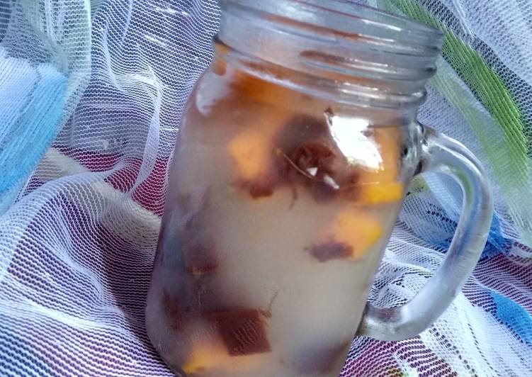Puding mangga cokelat jar
