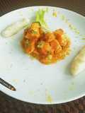 Pollo a la mandarina 🍊 y vino blanco 🥂