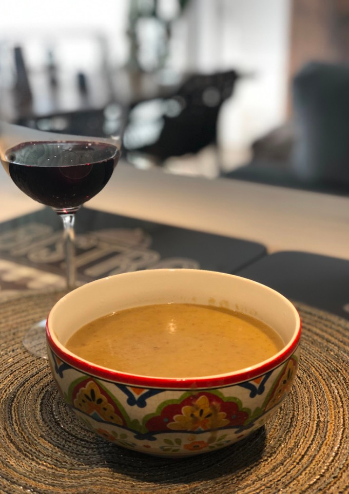 Una foto de Crema de castañas y lentejas con Thermomix