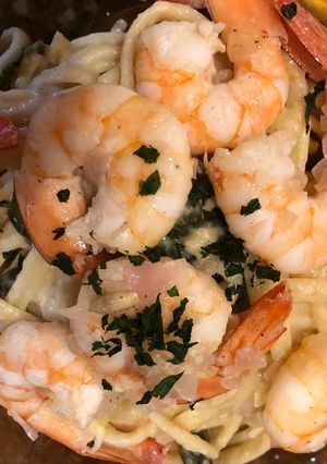 A picture of Celebration Pasta with Shrimp.