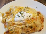 A picture of chicken enchilada