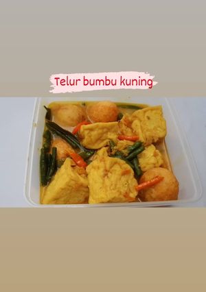 Foto resep Telur tahu kacang panjang bumbu kuning