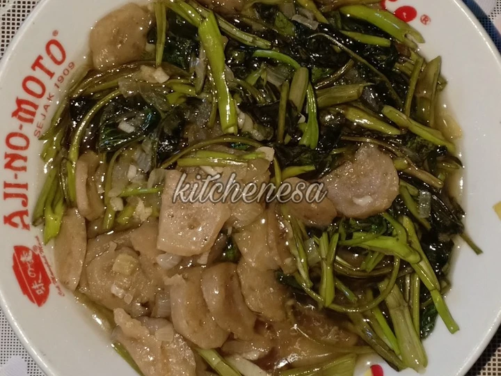 Langkah Gampang Membikin Resep Tumis Kangkung Pentol yang Lezat Sekali Anti Ribet, Mantap Sekali