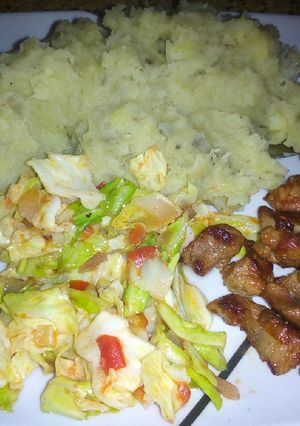 A picture of Mashed plantains #4weekchallenge.