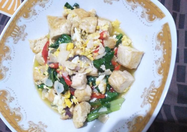 Resep Tumis sawi tahu telor, Enak Banget