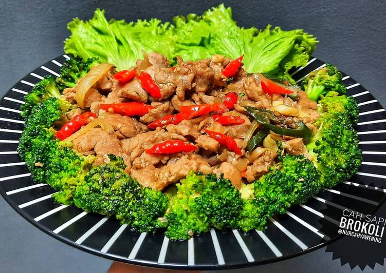 Proses memasak Cah brokoli sapi 15 menit, Enak Banget