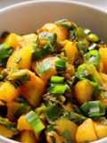 Spring(green) onion with potato