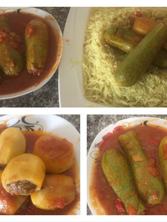 صورة لوصفة محشي كوسى وبطاطا باللحمة
