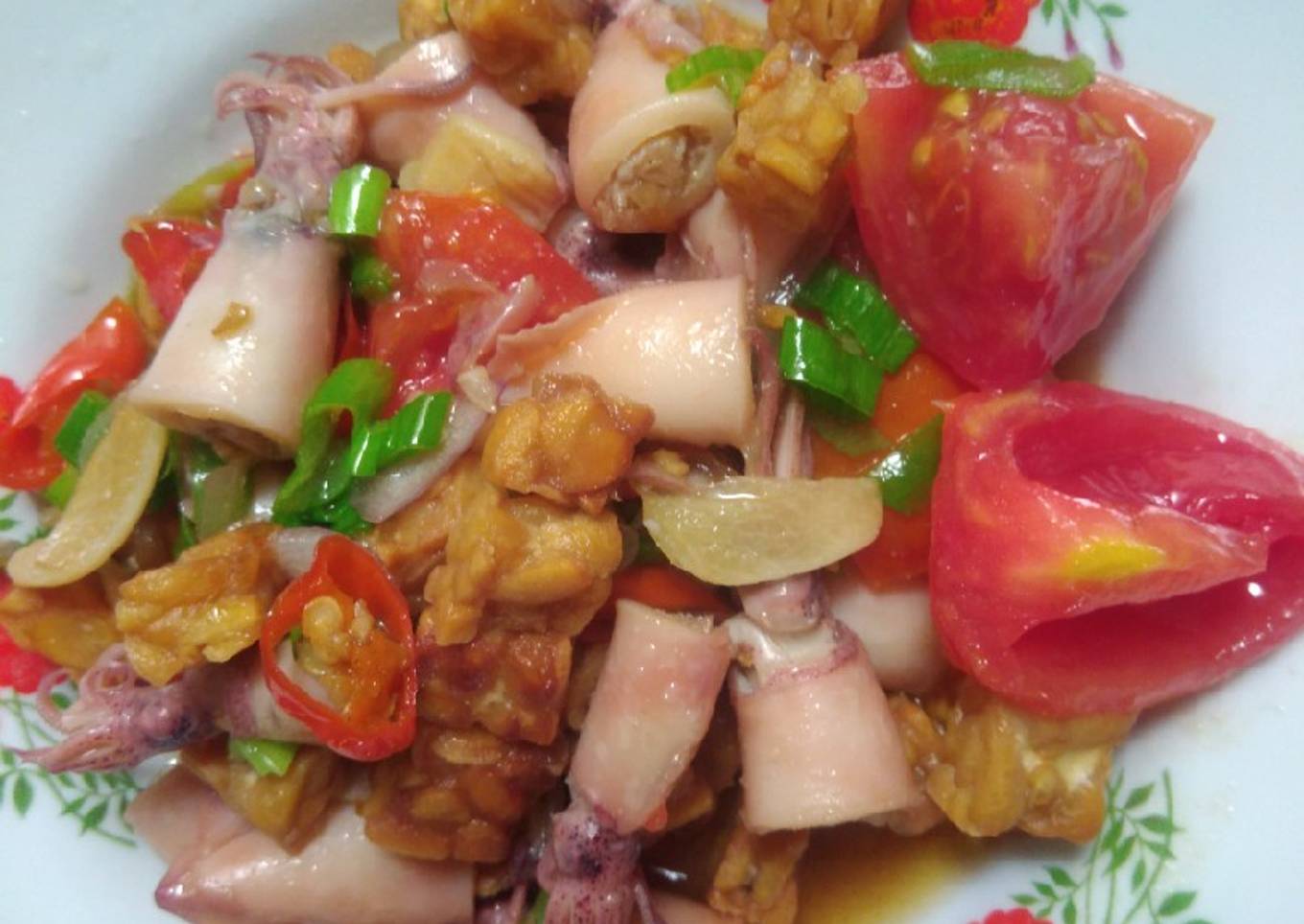 Tumis cumi asin & tempe