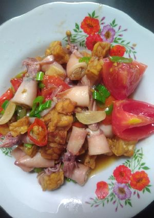 Foto resep Tumis cumi asin & tempe