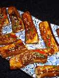 Baked Japanese Eggplants with Ginger and Sesame Seeds