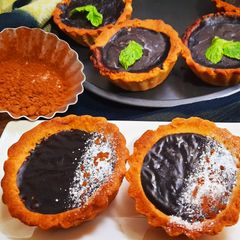A picture of Dark chocolate tart.