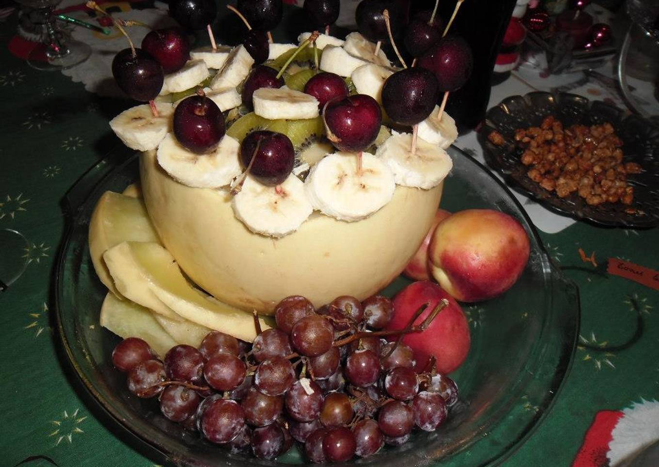 Postre Navidad y Año Nuevo, frutas de estación