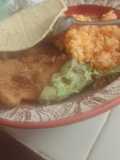 Carne empanizada y el arroz ¡sí, señor!