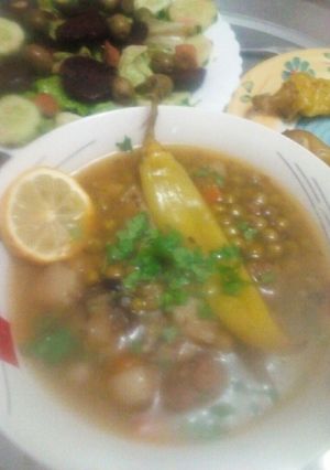 صورة لوصفة جلبانة بيضاء بالقرنون والبطاطا