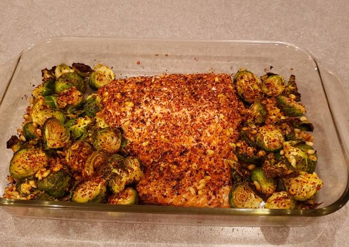 Baked Salmon with Brussel Sprouts