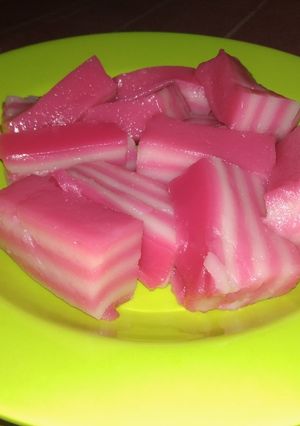 Foto resep Kue lapis pinky white (tanpa daun pandan)