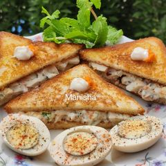 A picture of Boiled Eggs Mayonnaise Sandwich 🥪 (Healthy Breakfast).