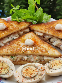 A picture of Boiled Eggs Mayonnaise Sandwich 🥪 (Healthy Breakfast).