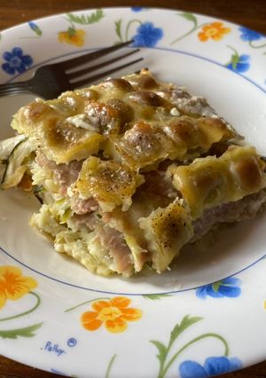 Une photo de Gratin de courgettes aux ravioles