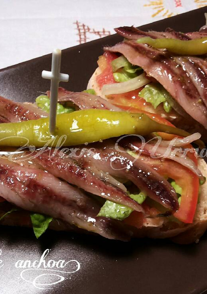 Una foto de Pincho de anchoas caseras
