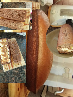 Una foto de Budín de chocolate relleno de dulce de leche y banana