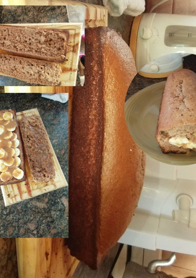 Una foto de Budín de chocolate relleno de dulce de leche y banana
