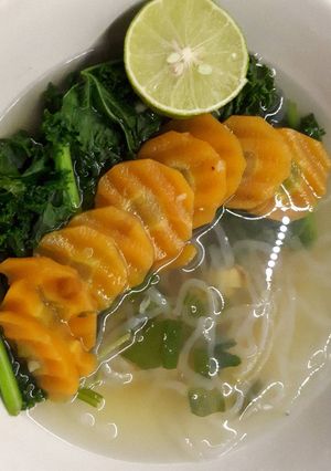 Foto resep Mie shirataki daun kale
