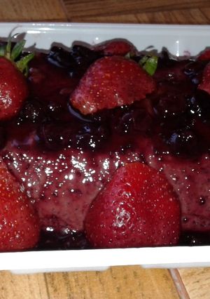 Una foto de Mousse de arándanos
