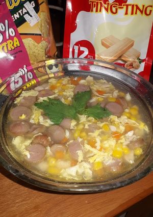 Foto resep Sup jagung telur