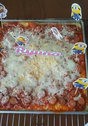 Foto resep Sausage Pizza No-Knead (No Ulen)