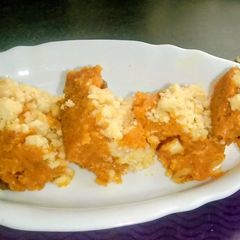 A picture of Gajar barfi (carrot pak in pressure cooker).