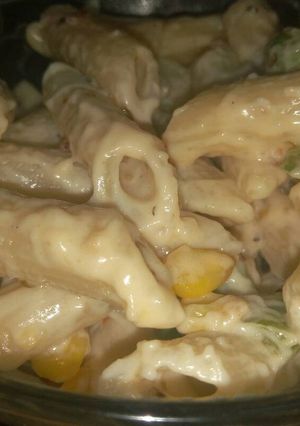 A picture of White Sauce Pasta.