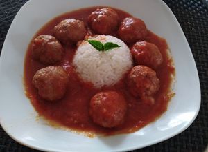 Una foto de Albóndigas con chipotle