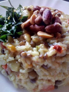 Una foto de Risotto Primavera con crocante de Maní! 🇦🇷❤️