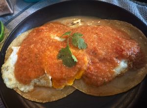 Una foto de Huevos rancheros