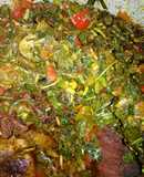 Spinach with spring onion soup