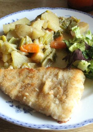 Una foto de Bacalao con revuelto muzzarelleado