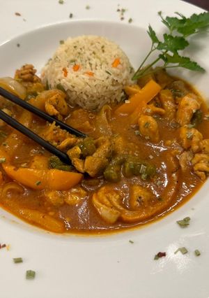 A picture of Chicken Mango Curry.