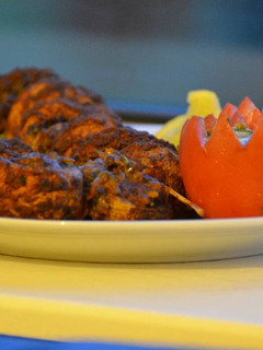 A picture of Stuffed Mushroom Sandwich Kebab.