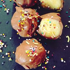 A picture of Sattu chocolate ball.