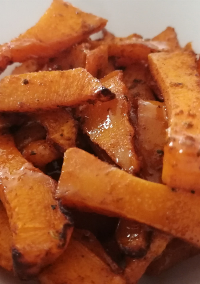 Una foto de Calabaza especiada frita en freidora de aire