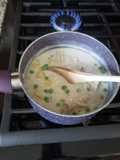 Chicken soup with bechamel sauce