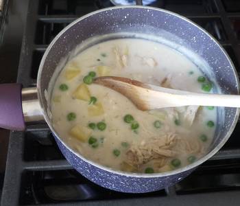 Fresh, Making Recipe Chicken soup with bechamel sauce Delicious Perfect