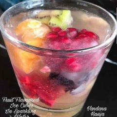 A picture of  Fruit Flavoured Ice Cubes In Sparkling Water.