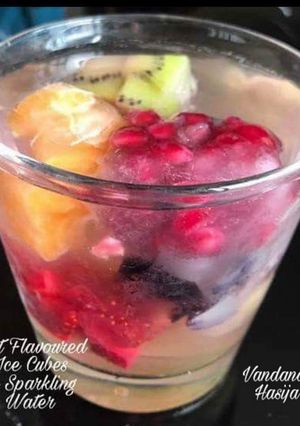 A picture of  Fruit Flavoured Ice Cubes In Sparkling Water.