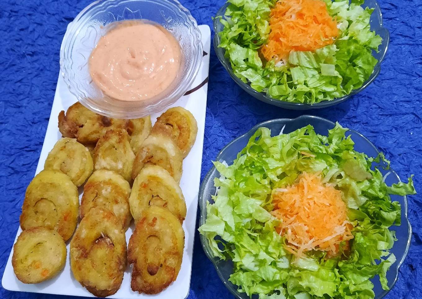Chicken Egg Roll with Simple Salad